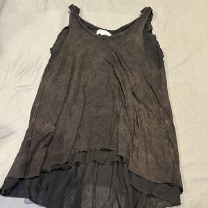 Grace & Lace Distressed Black Tank Top